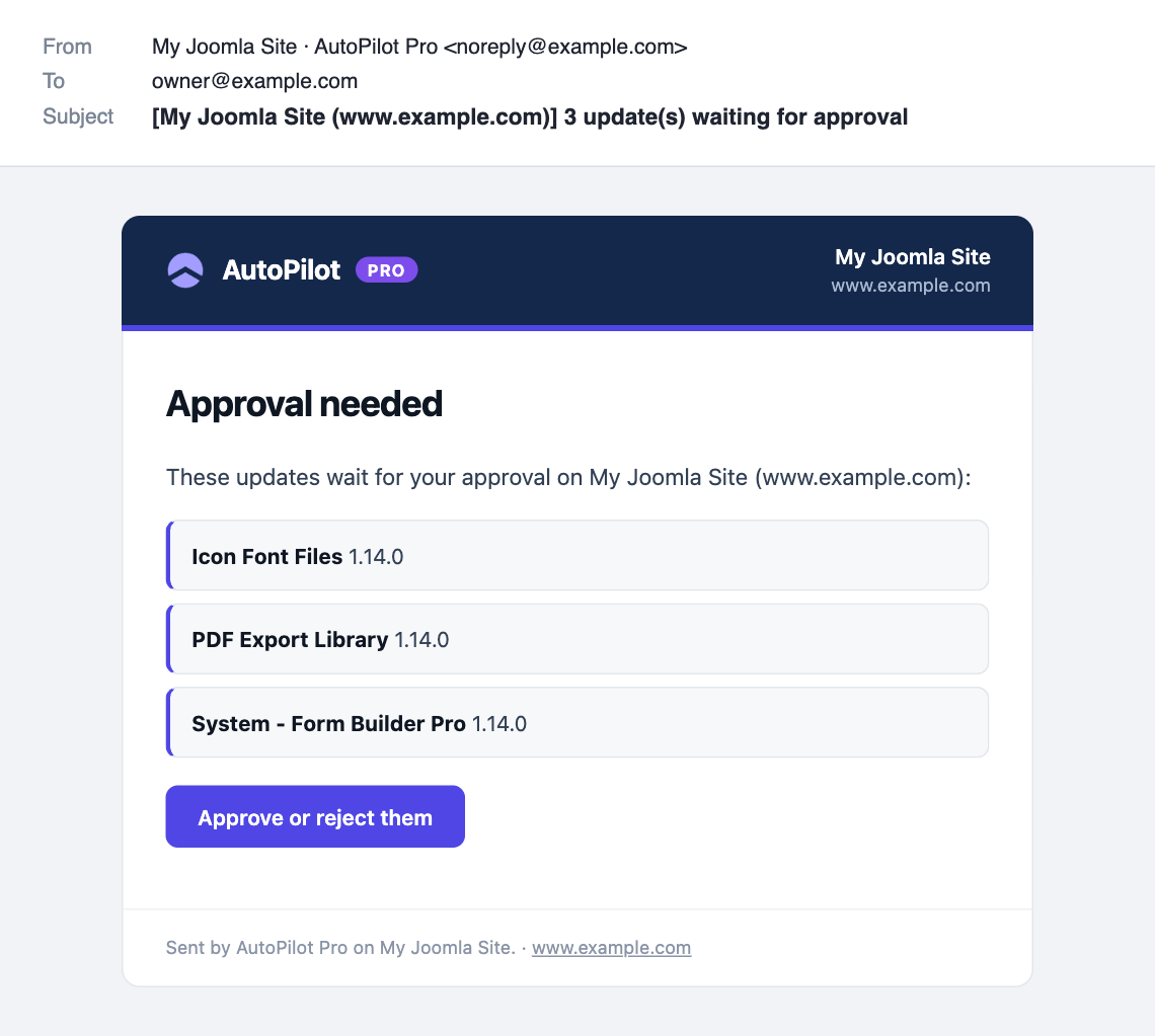 Approval needed email