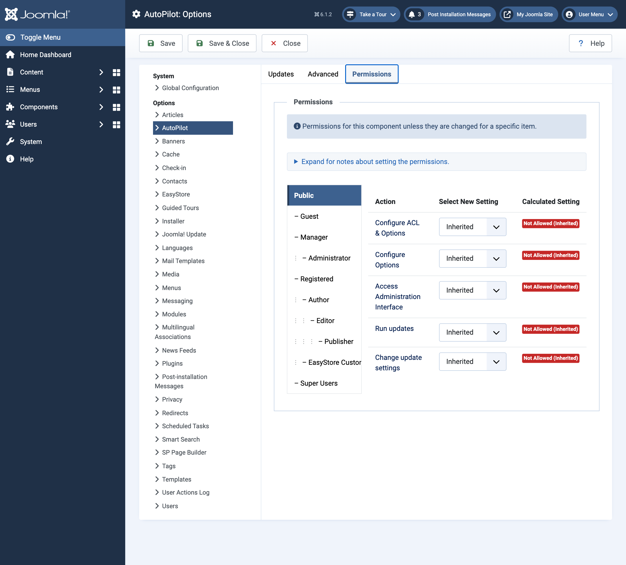 AutoPilot permissions