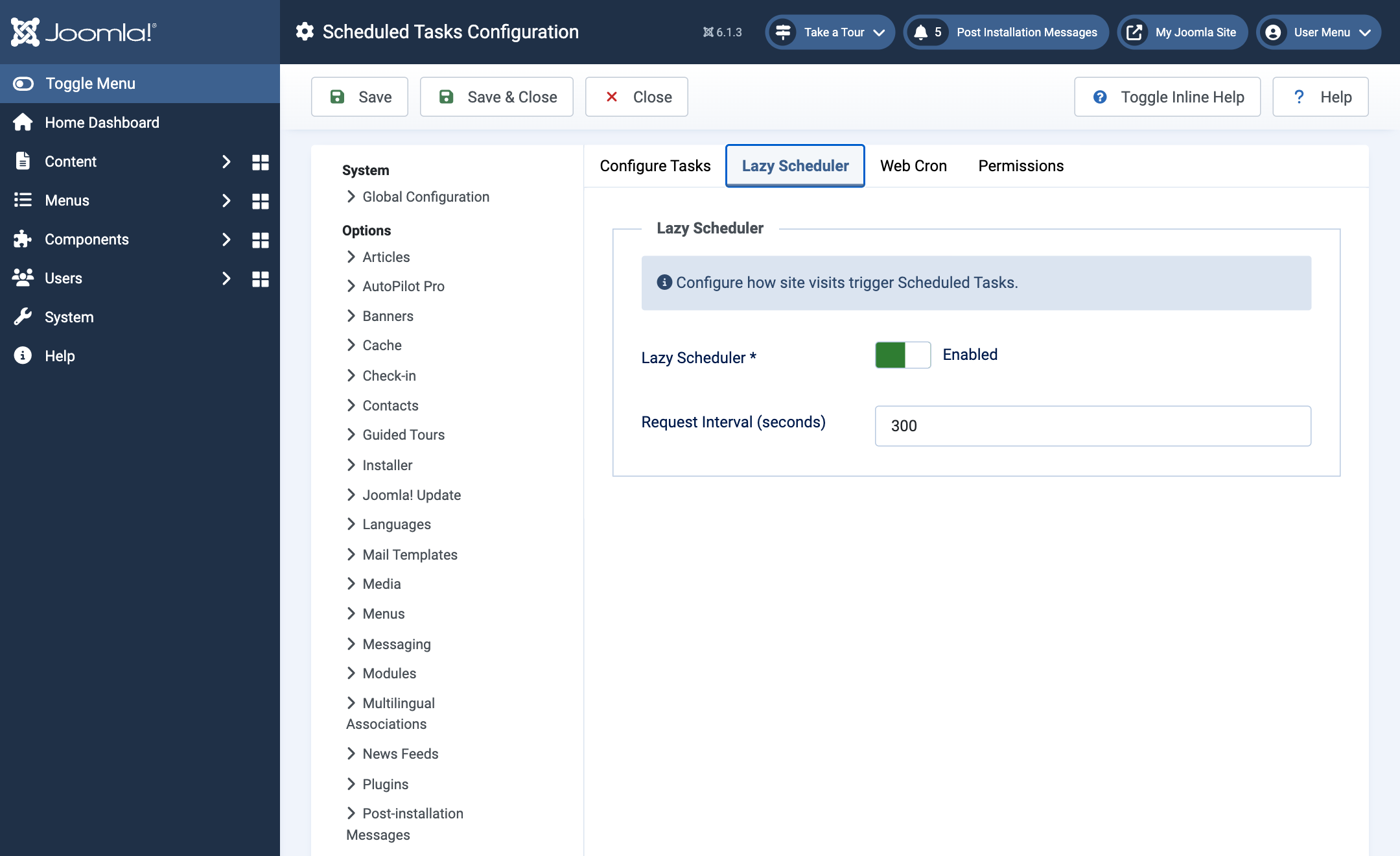 Joomla's Lazy Scheduler option